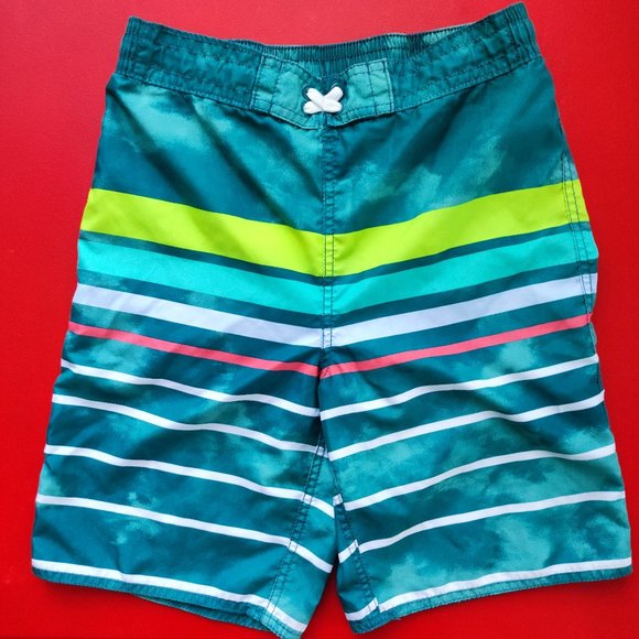Old Navy swim trunk striped multi colour green boy's size XL 14-16 - Picture 1 of 3